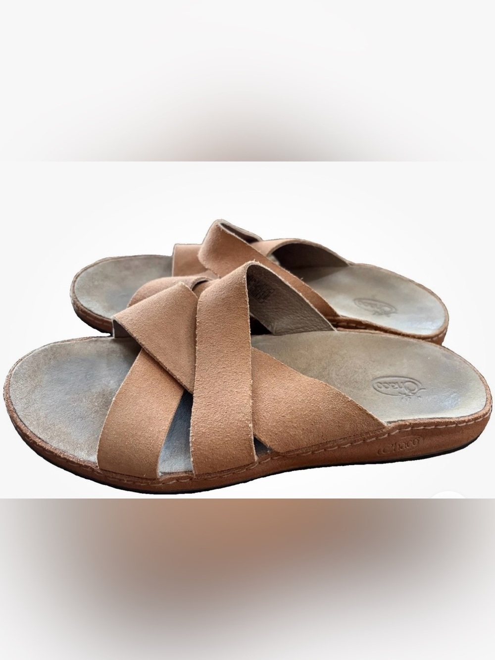 Chaco Women's Wayfarer Slide Sandals in Suede Clay size us 9 EUC comfort